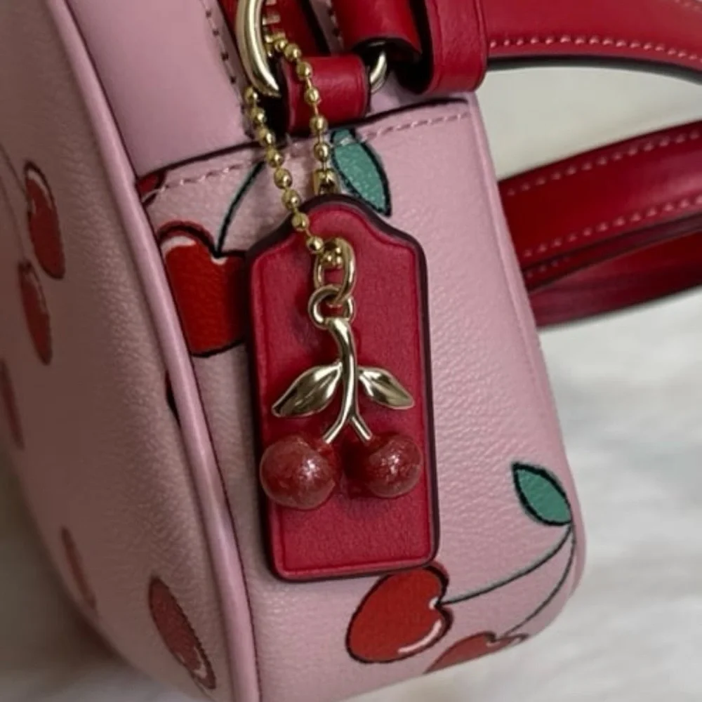 Coach Mini Jamie Camera Bag With Heart Cherry Print - Picture 11 of 12